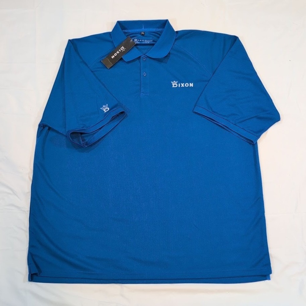 Dixon Golf Mens Performance Polo Blue Short Sleeve Embroidered Logo NWT 3XL